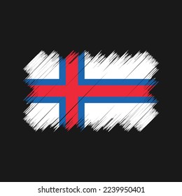 Faroe Islands Flag Brush Vector Illustration