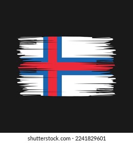 Faroe Islands Flag Brush Vector Illustration