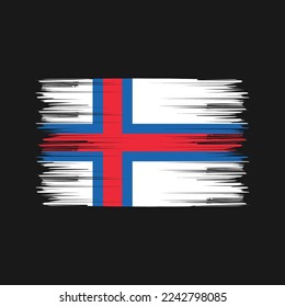 Faroe Islands Flag Brush Vector Illustration