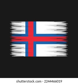 Faroe Islands Flag Brush Vector Illustration