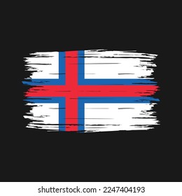 Faroe Islands Flag Brush Vector Illustration