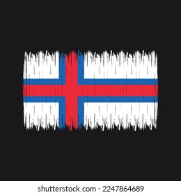 Faroe Islands Flag Brush Vector Illustration