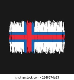 Faroe Islands Flag Brush Vector Illustration