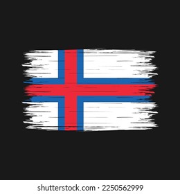 Faroe Islands Flag Brush Vector Illustration