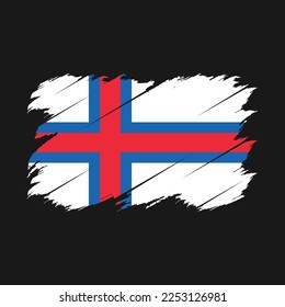 Faroe Islands Flag Brush Vector Illustration