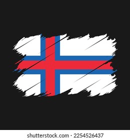 Faroe Islands Flag Brush Vector Illustration