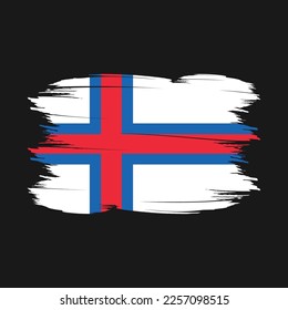 Faroe Islands Flag Brush Vector Illustration