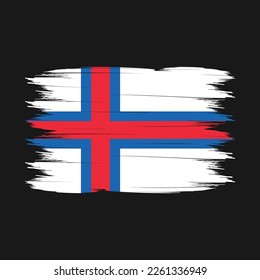 Faroe Islands Flag Brush Vector Illustration