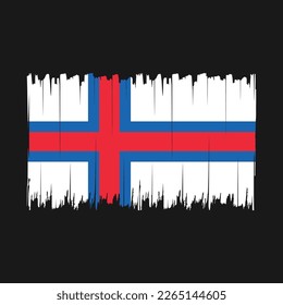 Faroe Islands Flag Brush Vector Illustration
