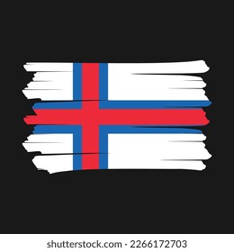 Faroe Islands Flag Brush Vector Illustration