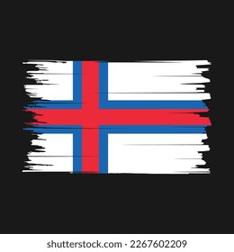 Faroe Islands Flag Brush Vector Illustration