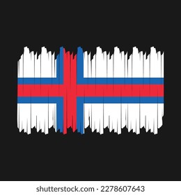 Faroe Islands Flag Brush Vector Illustration