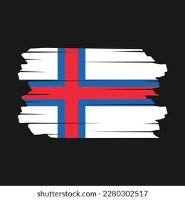 Faroe Islands Flag Brush Vector Illustration
