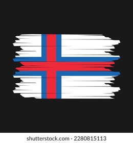 Faroe Islands Flag Brush Vector Illustration