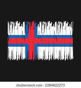 Faroe Islands Flag Brush Vector Illustration