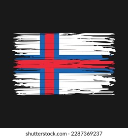 Faroe Islands Flag Brush Vector Illustration