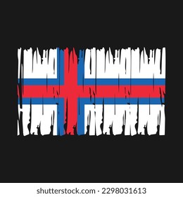 Faroe Islands Flag Brush Vector Illustration