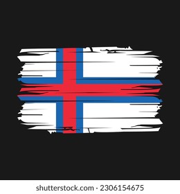 Faroe Islands Flag Brush Vector Illustration