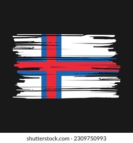 Faroe Islands Flag Brush Vector Illustration
