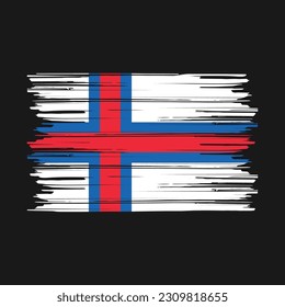 Faroe Islands Flag Brush Vector Illustration