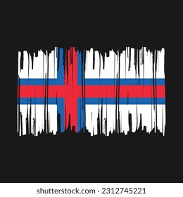 Faroe Islands Flag Brush Vector Illustration