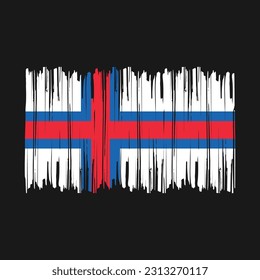 Faroe Islands Flag Brush Vector Illustration