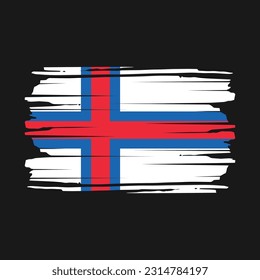 Faroe Islands Flag Brush Vector Illustration