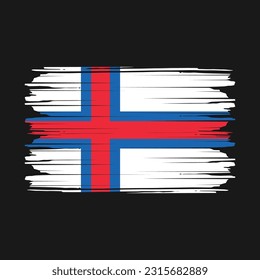 Faroe Islands Flag Brush Vector Illustration