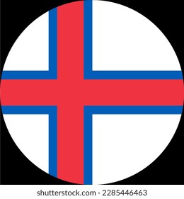 Faroe Islands flag button on white background