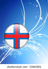 Flag-Taste auf den Färöern auf abstraktem hellen Hintergrund - Originalillustration