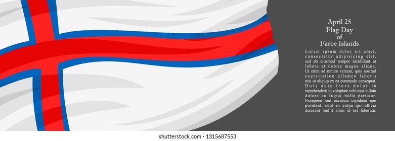 Faroe Islands flag day vector illustration. Suitable for greeting card, poster and banner. 