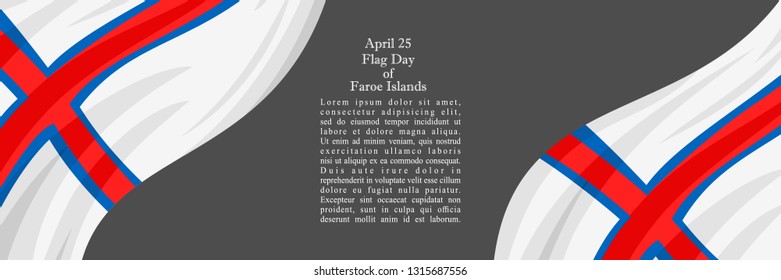 Faroe Islands flag day vector illustration. Suitable for greeting card, poster and banner. 
