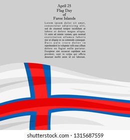 Faroe Islands flag day vector illustration. Suitable for greeting card, poster and banner. 