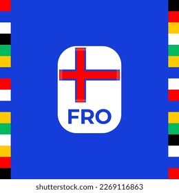 faroe islands flag  euro, european football 2024 tournament.