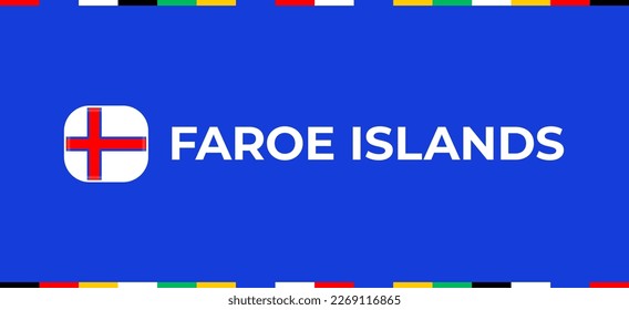 faroe islands flag  euro, european football 2024 tournament.