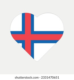 Faroe Islands flag heart country graphic element Illustration template design
