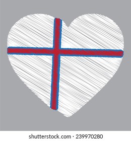 Faroe Islands flag heart shape