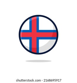 Faroe Islands Flag Icon. Faroe Islands Flag flat style isolated on a white background - stock vector.
