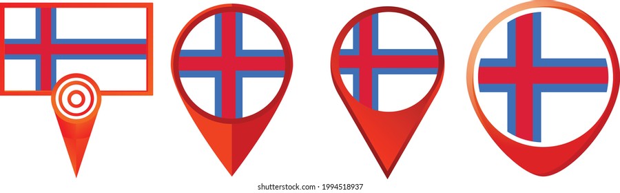 Icono de la bandera de las Islas Feroe. conjunto de iconos web . colección de iconos. Ilustración vectorial simple.