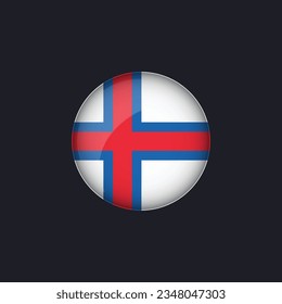 Faroe Islands flag icon,Round Faroe Islands flag icon vector isolated,Faroe Islands flag button.