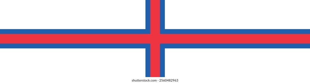 Faroe Islands flag long banner digital vector illustration