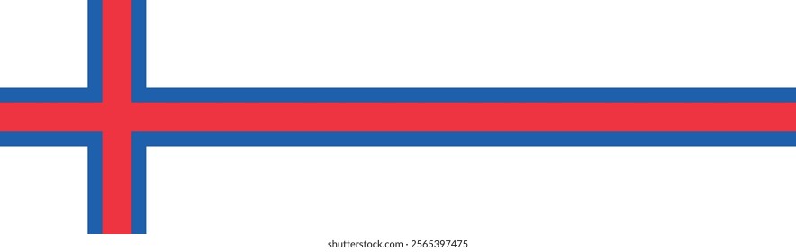 Faroe Islands flag long banner digital vector illustration