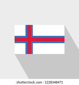 Faroe Islands flag Long Shadow design vector