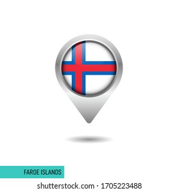 Faroe Islands flag map pin vector design template