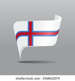 Faroe Islands flag map pointer layout. Vector illustration.