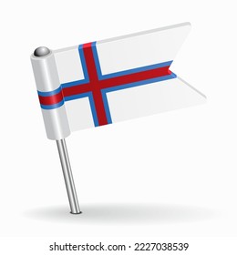 Faroe Islands flag map pointer layout. Vector illustration.