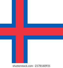 Faroe Islands flag, official colors. Vector illustration.