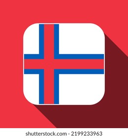 Faroe Islands flag, official colors. Vector illustration.