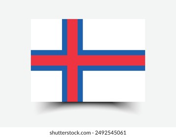 Faroe Islands flag. Flag of Faroe Islands. The official ratio. Flag icon. Standard color. Standard size. A rectangular flag. Computer illustration. Digital illustration. Vector illustration.