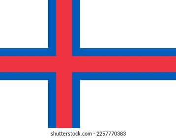 Faroe Islands flag simple illustration for independence day or election